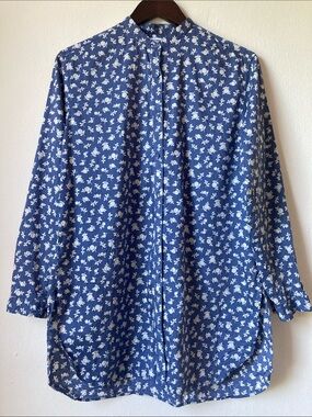 INES DE LA FRESSANGE x Uniqlo Cotton Silk Long Sleeve Floral Tunic Sz S